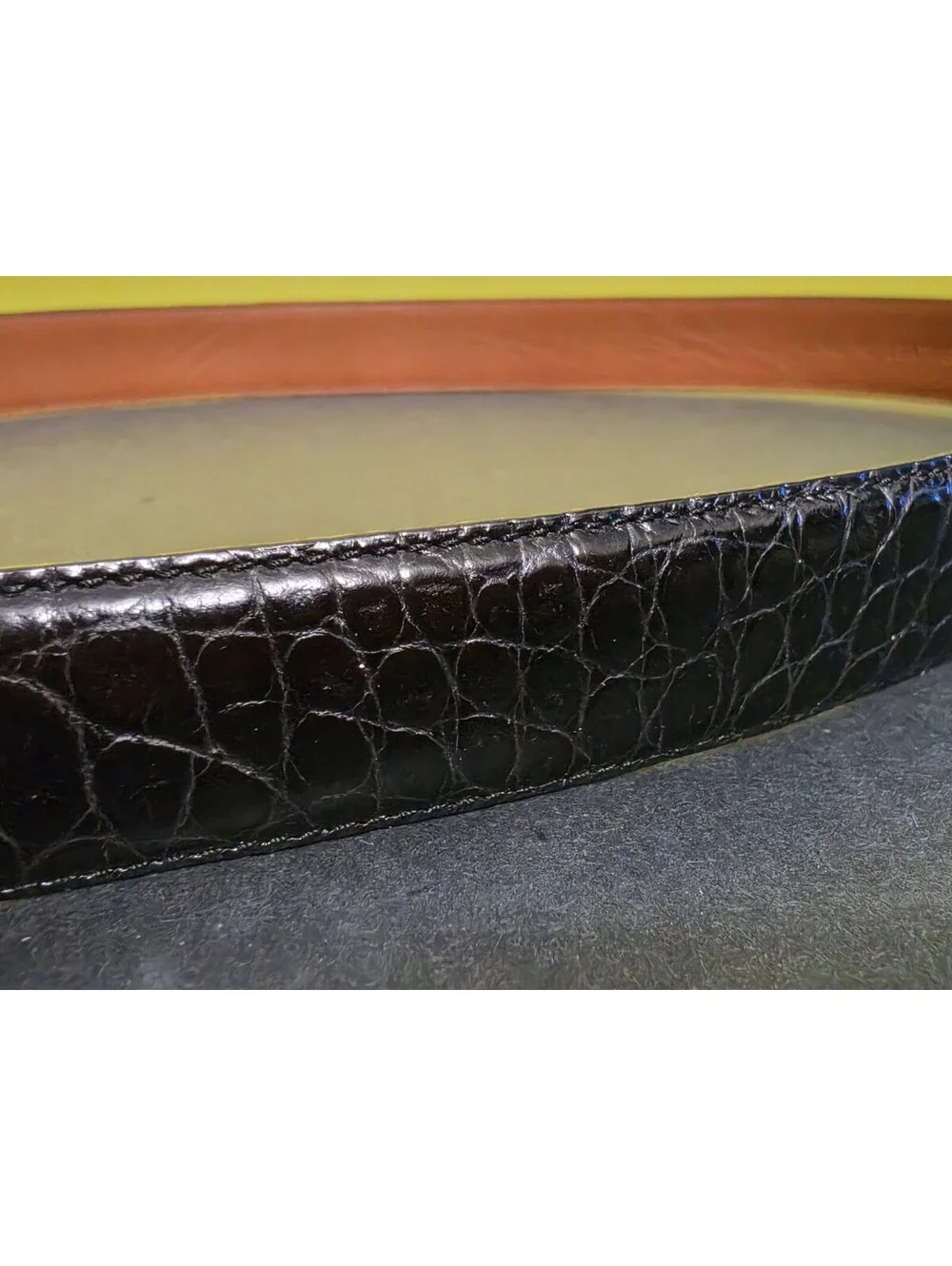 RALPH LAUREN - WOMENS BLACK LEATHER BELT - SIZE Medium